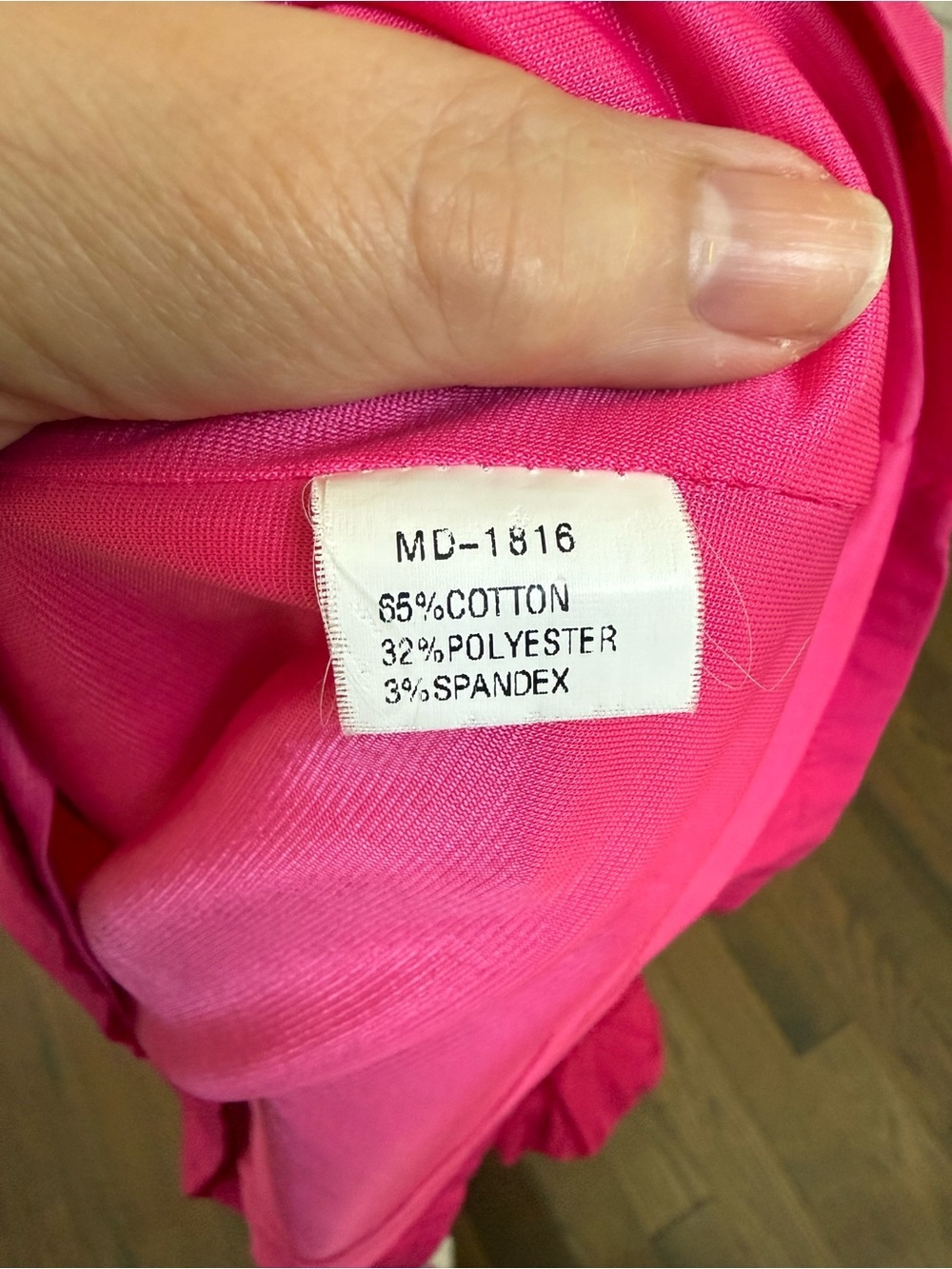 Bright Fuchsia Ruffle Sleeve Dress size Large - Picture 9 of 9